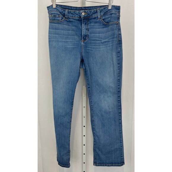 NYDJ High Rise Five Pocket Straight Jeans Zip Fly Medium Wash Blue Size 18W Plus - Picture 10 of 10